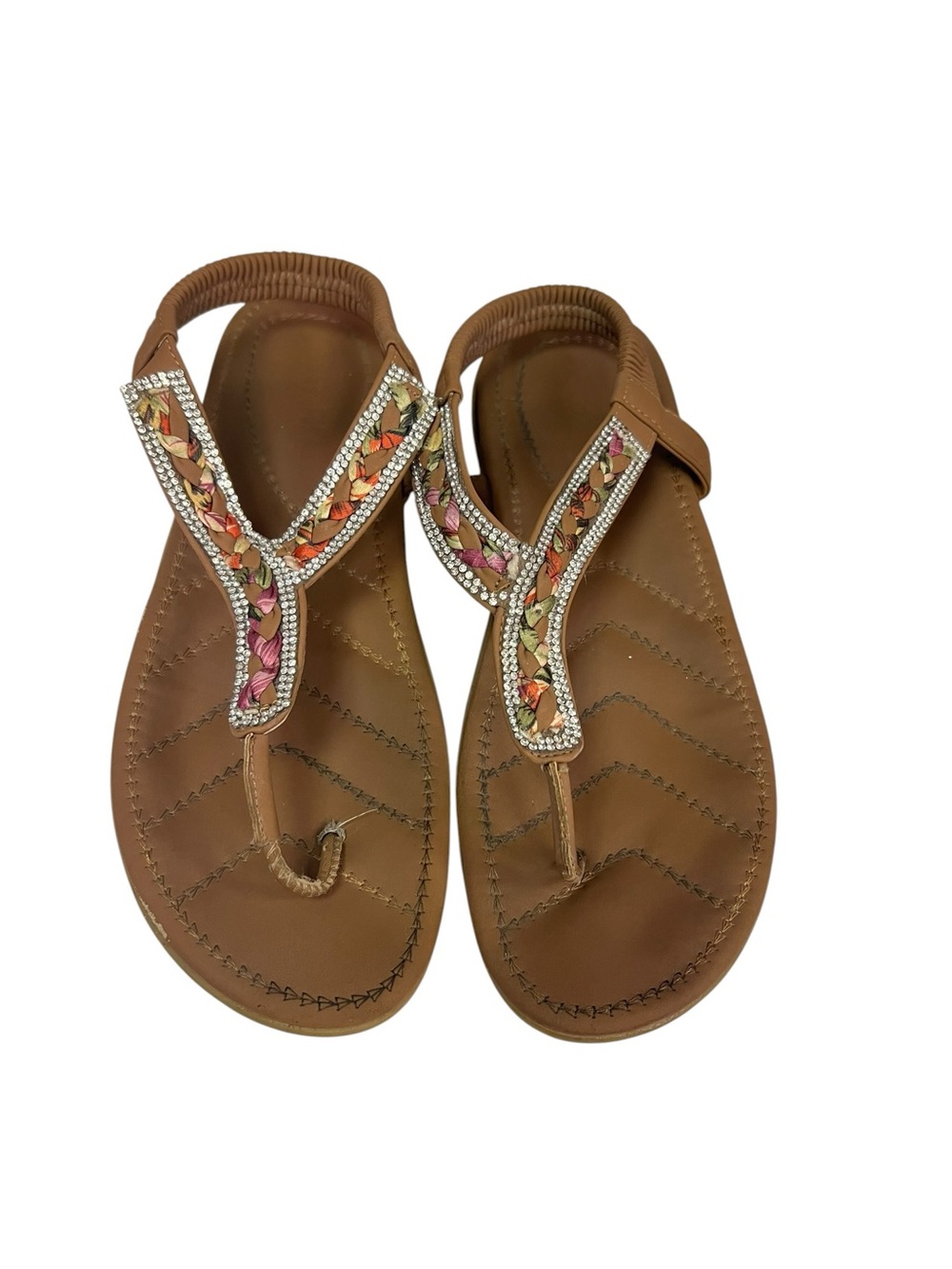 Patrizia Women’s Tan Beaded Thong Sandals size 38 US 7 1/2 or 8
